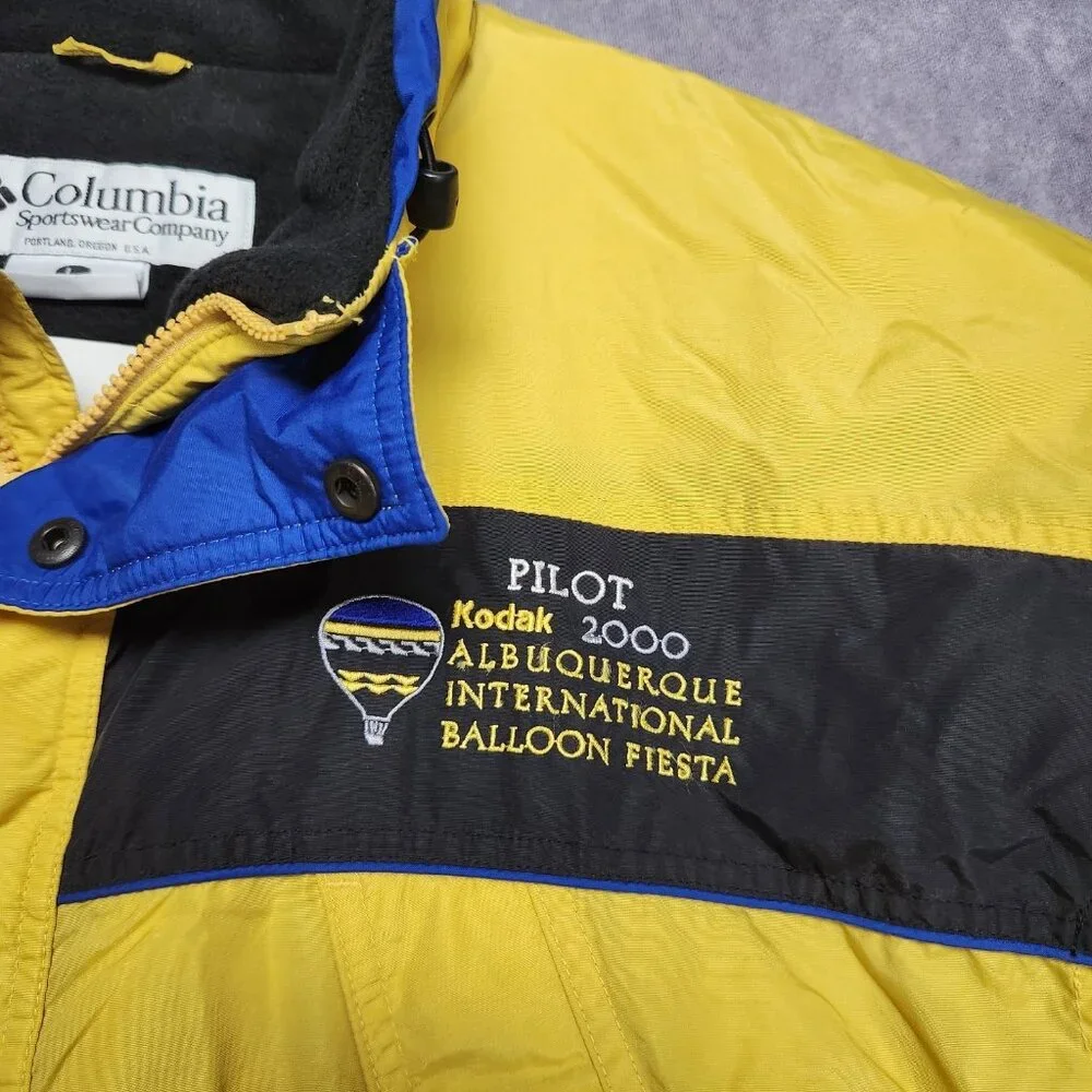 VTG Columbia Mens‎ Jacket size Large Yellow Zip Up Front Insulated Fleece Lined